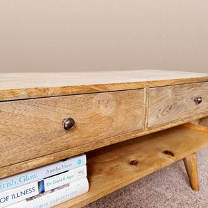 Wooden Tv Unit For Living Room • Modern Tv Stand Coffee Table • Mid-Century Tv Unit with Shelves • Low Tv Stand with Bookshelf • Tv Cabinet image 7
