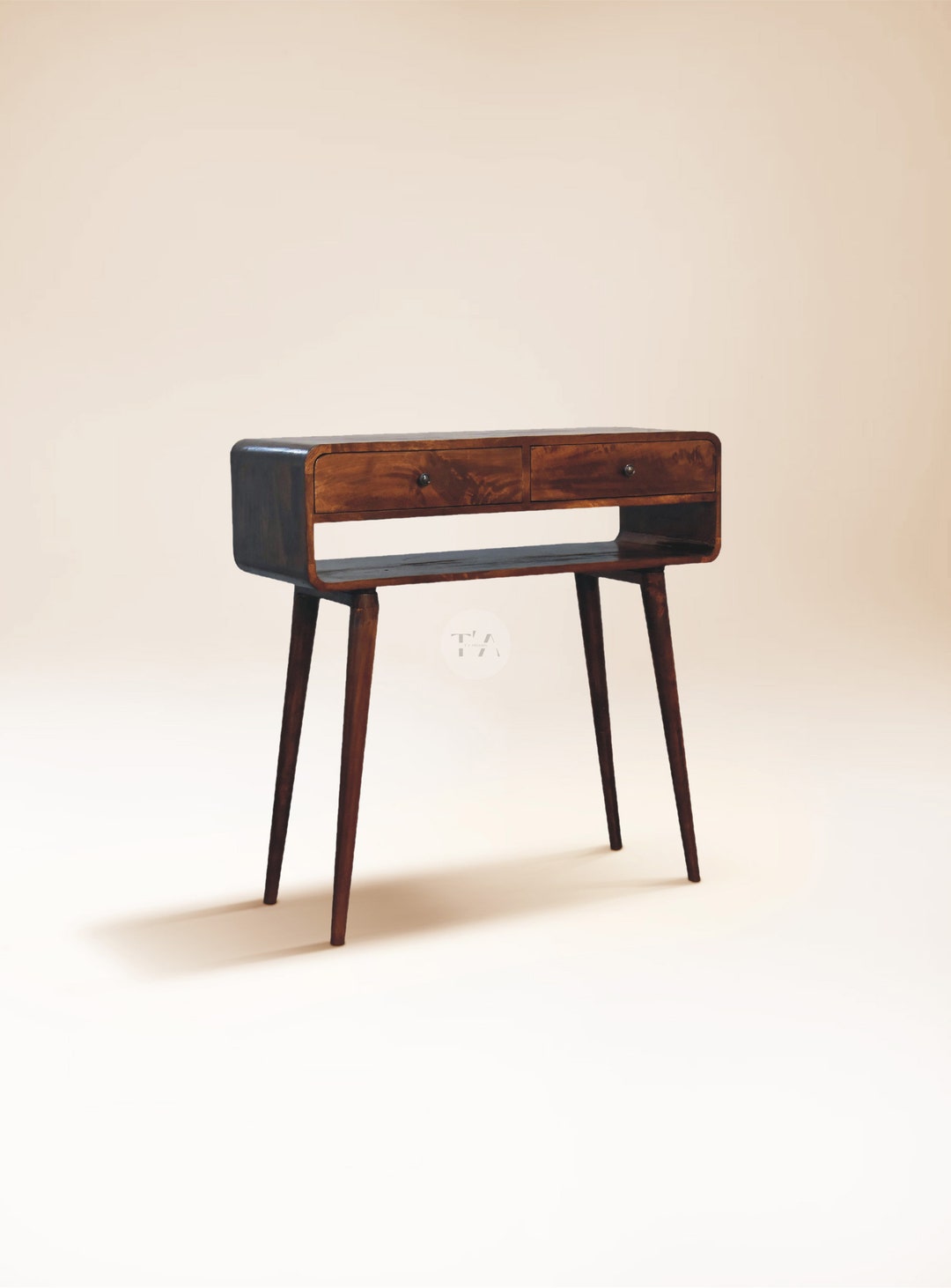 Solid Wood Console Table With Drawers and Shelf Entryway Console Table