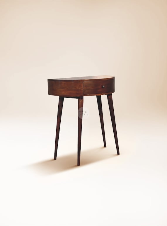Half circle console 2024 table with drawers