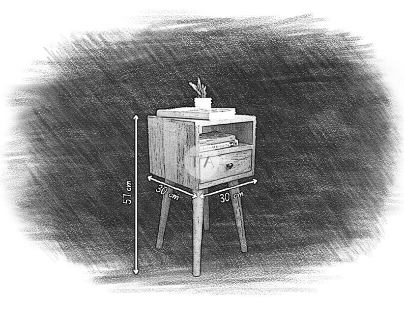 Narrow Bedside Table Small Bedside Table Slim Bedside Etsy UK