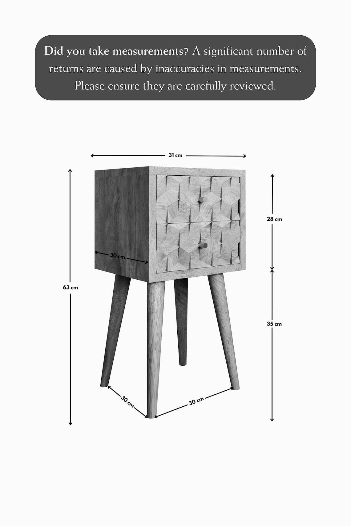 Tall Bedside Table With 2 Drawers • High Bedside Table Funky • Bedside — free download