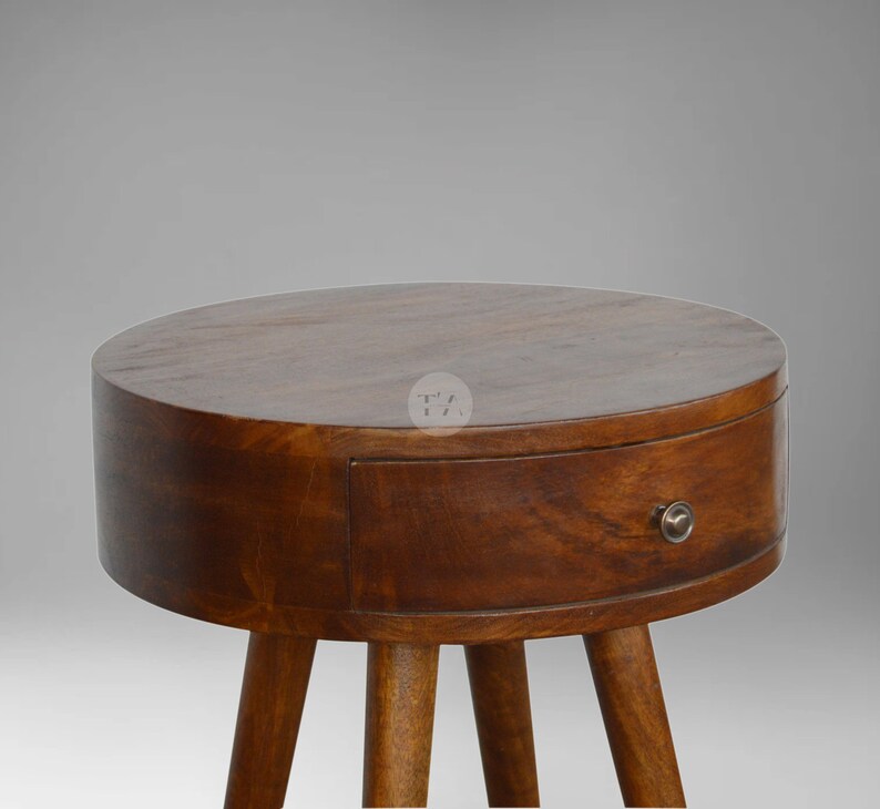 Circular Bedside Table Round Bedside Table Slim Bedside Etsy UK