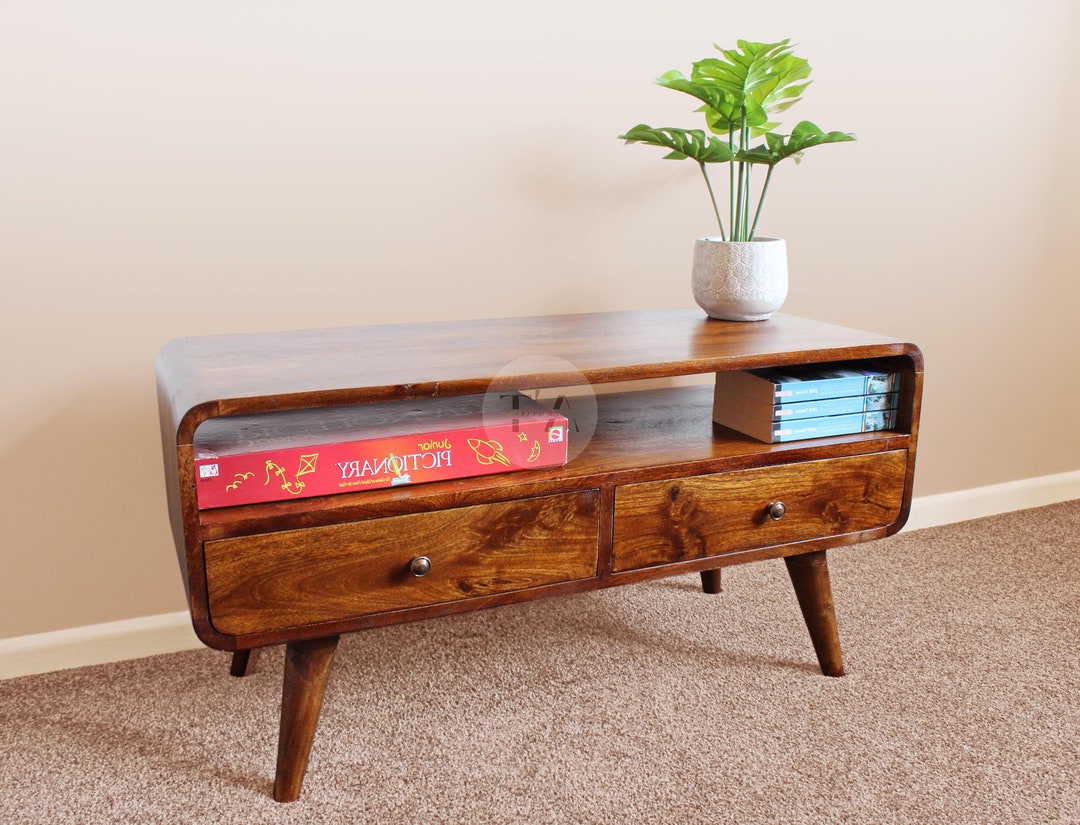Solid dark wood tv unit discount