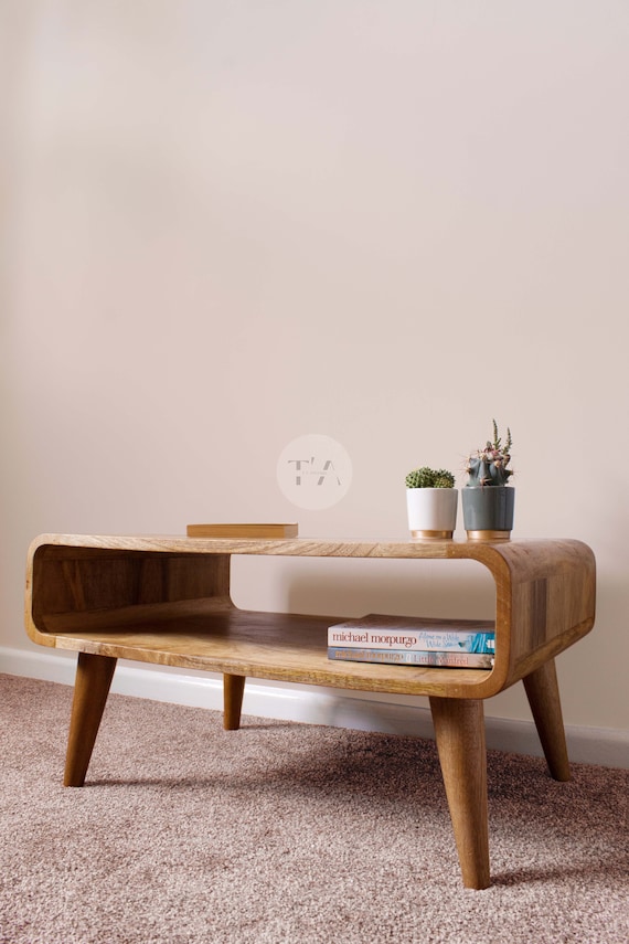 Coffee Table Low Coffee Table with Shelf Small Coffee Table Coffee Table Wood Coffee Table Square Wooden Coffee Table Modern Etsy