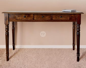Mesa consola grande de estilo tradicional: Muebles de recibidor de madera maciza.