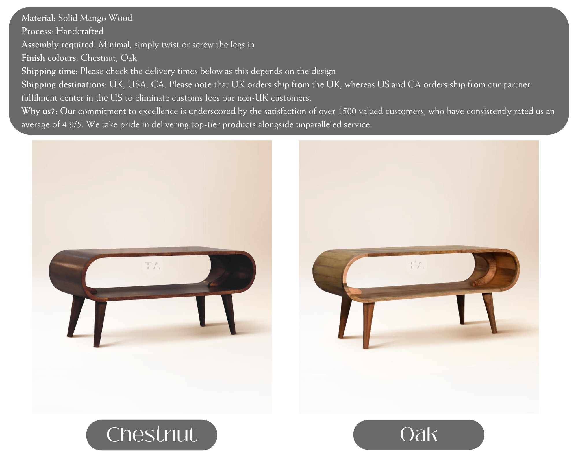 Low Coffee Table Mid Century Danish • Scandi Coffee Table Round