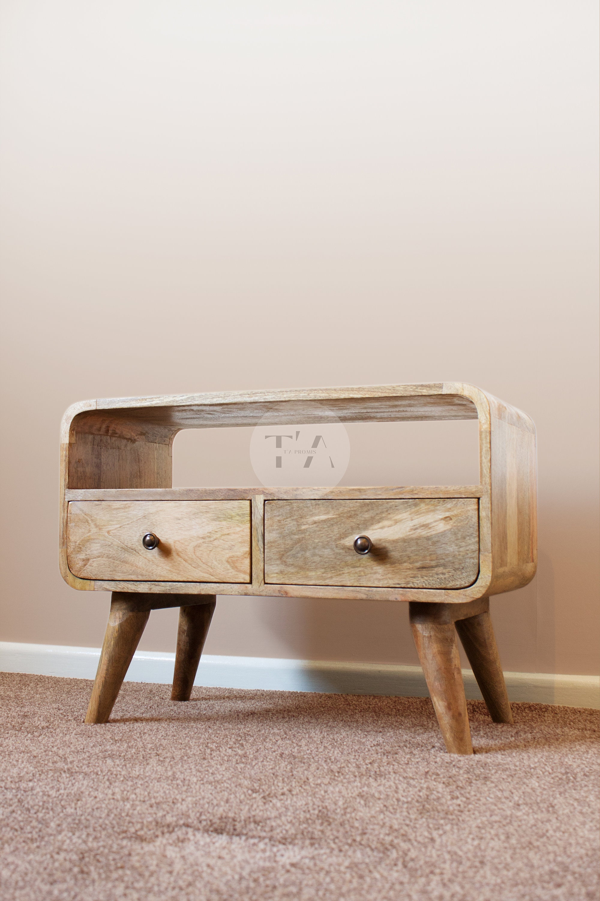 Small Tv Stand for Bedroom Narrow TV Stand Light Wood Tv Etsy UK