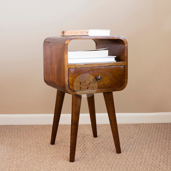 Narrow Bedside Table Etsy