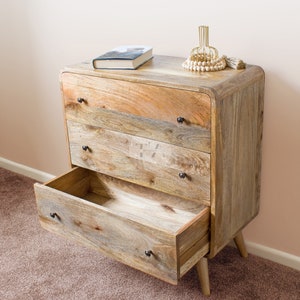 Bedroom Dresser • Mango Wood Chest of Drawers for Hallways • Wooden Chest of Drawers uk Oak • Modern Chest of Drawers for Bathroom