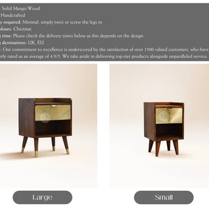 Mini Bedside Table Gold Gold Nightstand for Bedroom Gold Bedside Cabinet Small Dark Wood Bedside Table Slim Bedside Table 2 Shelves Large (H58xW45xD35)