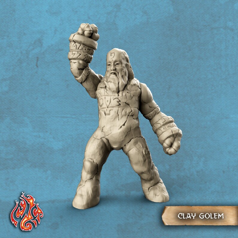 Clay Golem  Tabletop Miniature 32mm Dungeons and Dragons image 1