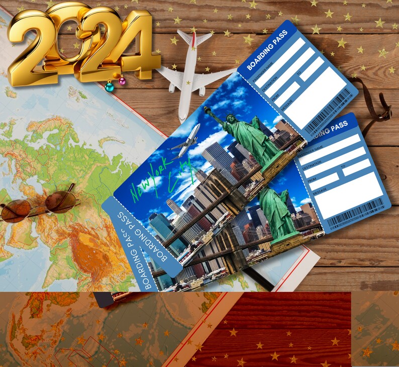 Surprise New York Trip Ticket , New York Surprise Boarding Pass