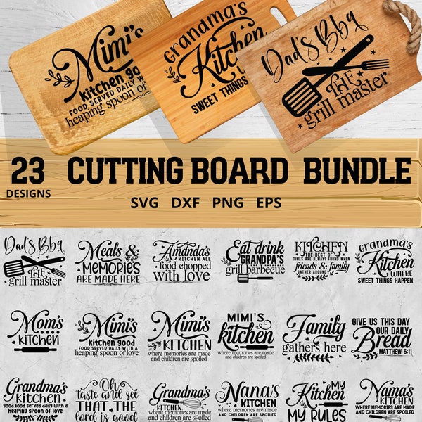 Cutting Board bundle SVG, Cutting Board Stencils Bundle Kitchen Svg ,Bundle Kitchen Svg Kit, Baking Svg, Monogram SVG, Cutting Board Svg