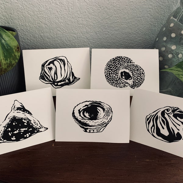 The Dim Sum Collection — Hand Carved & Relief-Printed Cards (Set of 5)