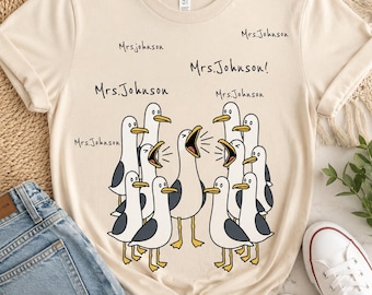 Custom Seagull Teacher PNG, Funny Personalized Name Shirt Design (Digital Download)