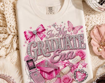 In My Graduate Era PNG | Coquette Grad | McBling Graduate Clipart | Pink Y2K Grad Design | Girly Graduate Sublimation PNG | Class of 2026