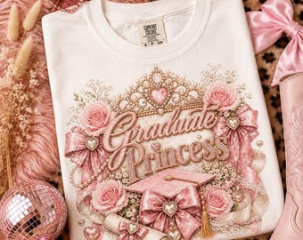 Graduate Princess PNG | Coquette Graduation Clipart, Class of 2026 (Digital Download)