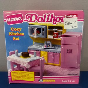 Conjunto de cozinha aconchegante para casa de bonecas Playskool vintage de 1991, novo na caixa, nº 1546
