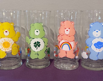 Pizza Hut Limited Edition Collector’s series 1983 Vintage Pizza Hut Care Bear Glasses