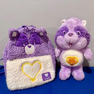 LoungeFly ケアベア カズン ブライトハート バックパック、ウォレット、ヴィンテージ 1984 ブライトハート ぬいぐるみ