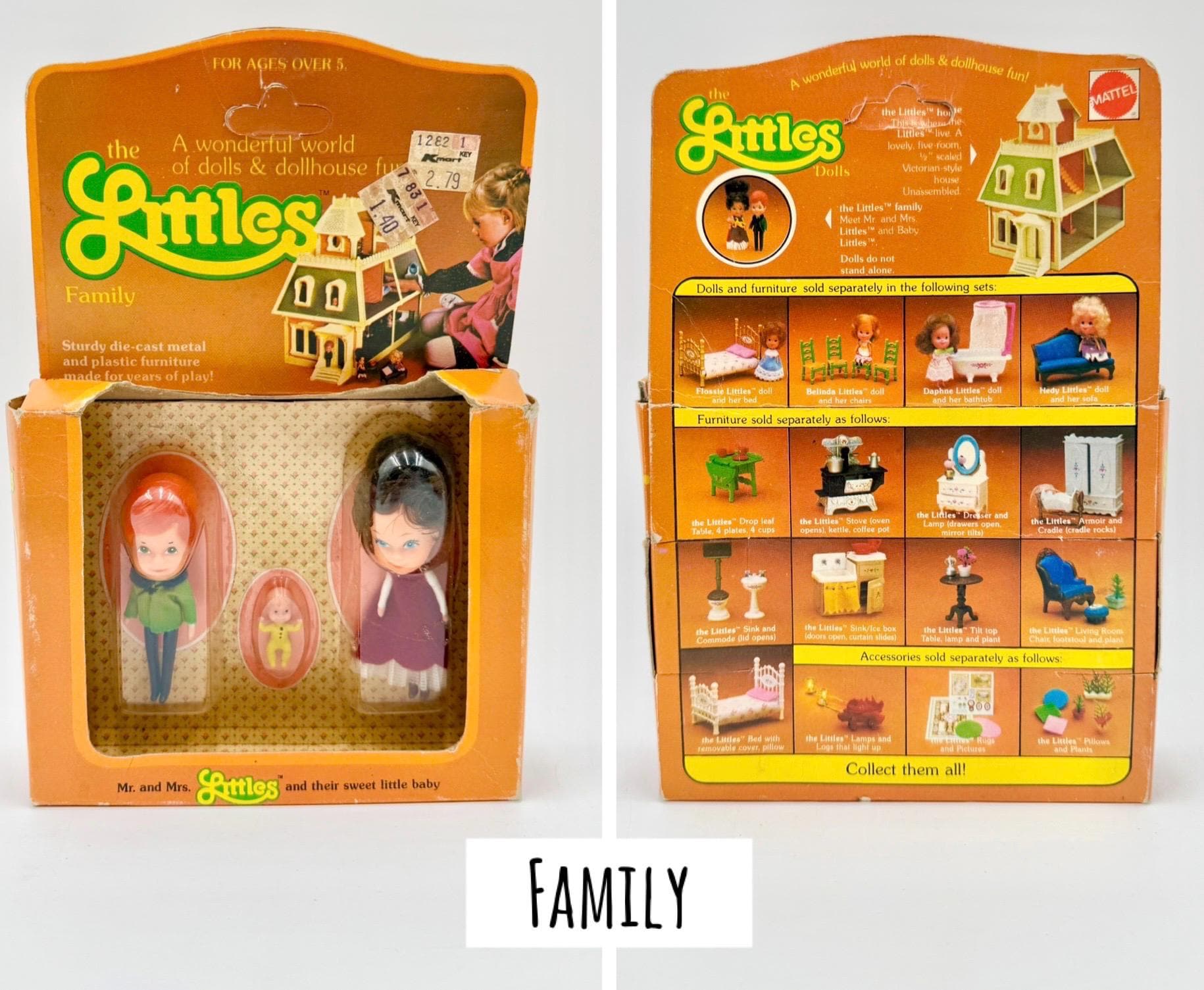 Vintage 1980 Mattel the Littles People & Furniture New in