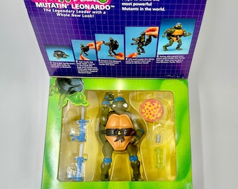 Vintage 1989 Playmates Teenage Mutant Ninja Turtles Mutations Mutatin’ Leonardo Action Figure New in Box No.5221