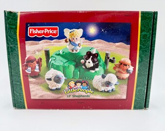 Figura vintage de 2005 de Fisher-Price Little People Lil’ Shepherds, completa en caja abierta #H6371
