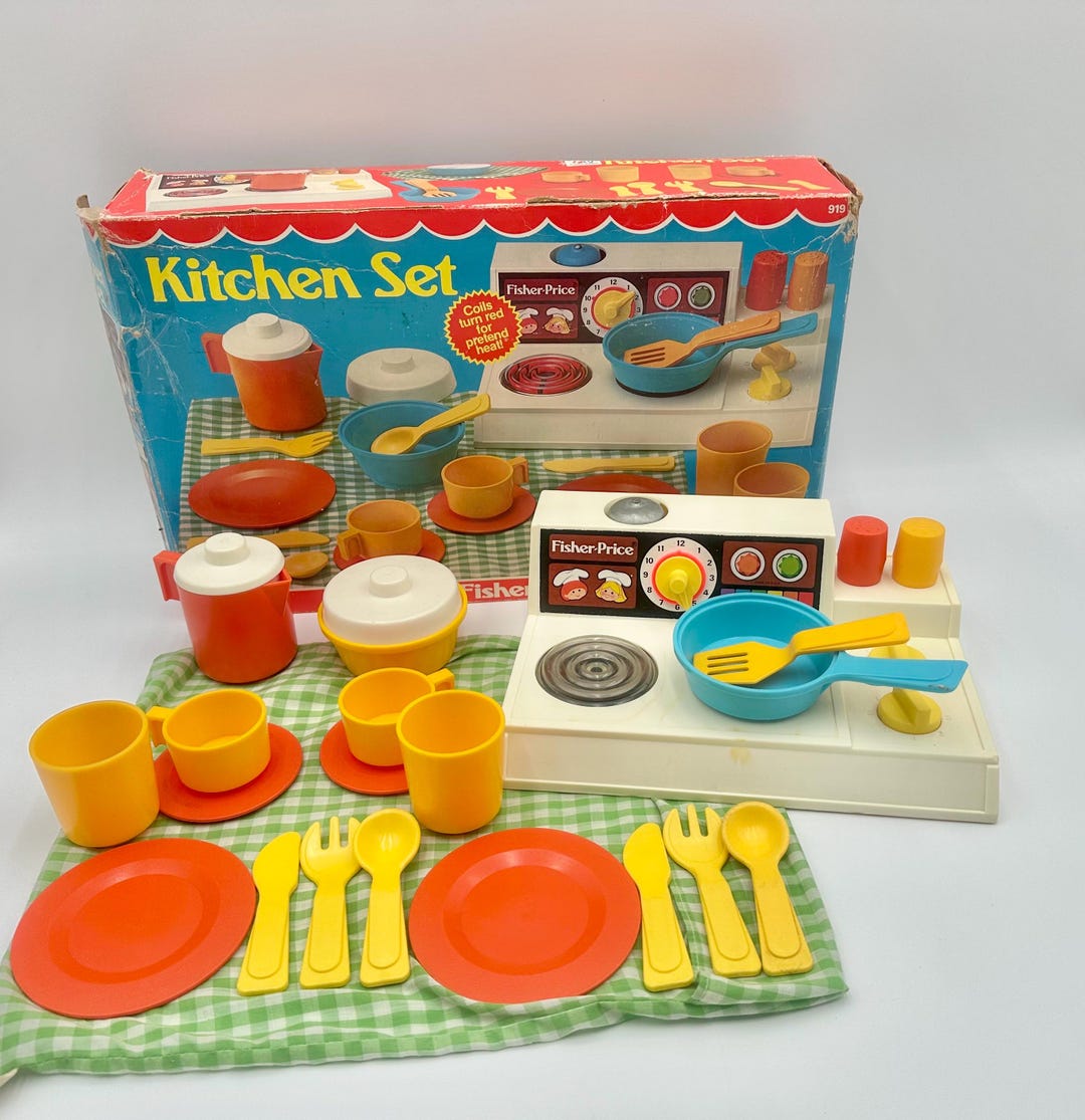 Vintage 1979 Fisher-price Kitchen Set Complete With Original Box