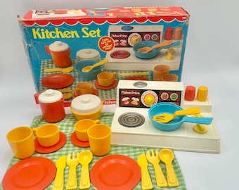 Vintage 1979 Fisher-price Kitchen Set Complete With Original Box
