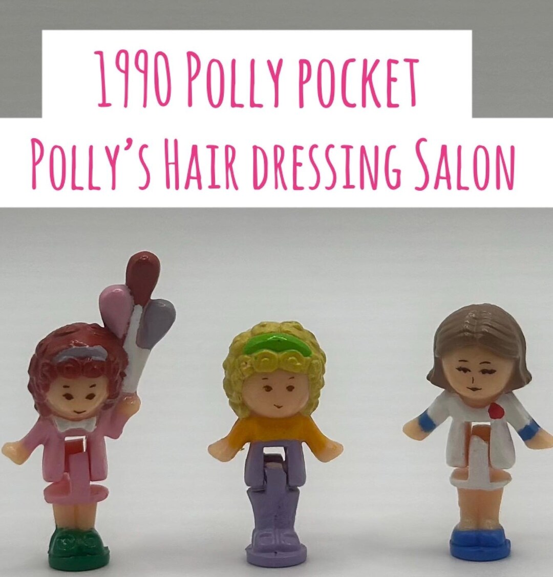 Salon De Coiffure Polly Pocket Bluebird 1990 - Avec 3 Figurines