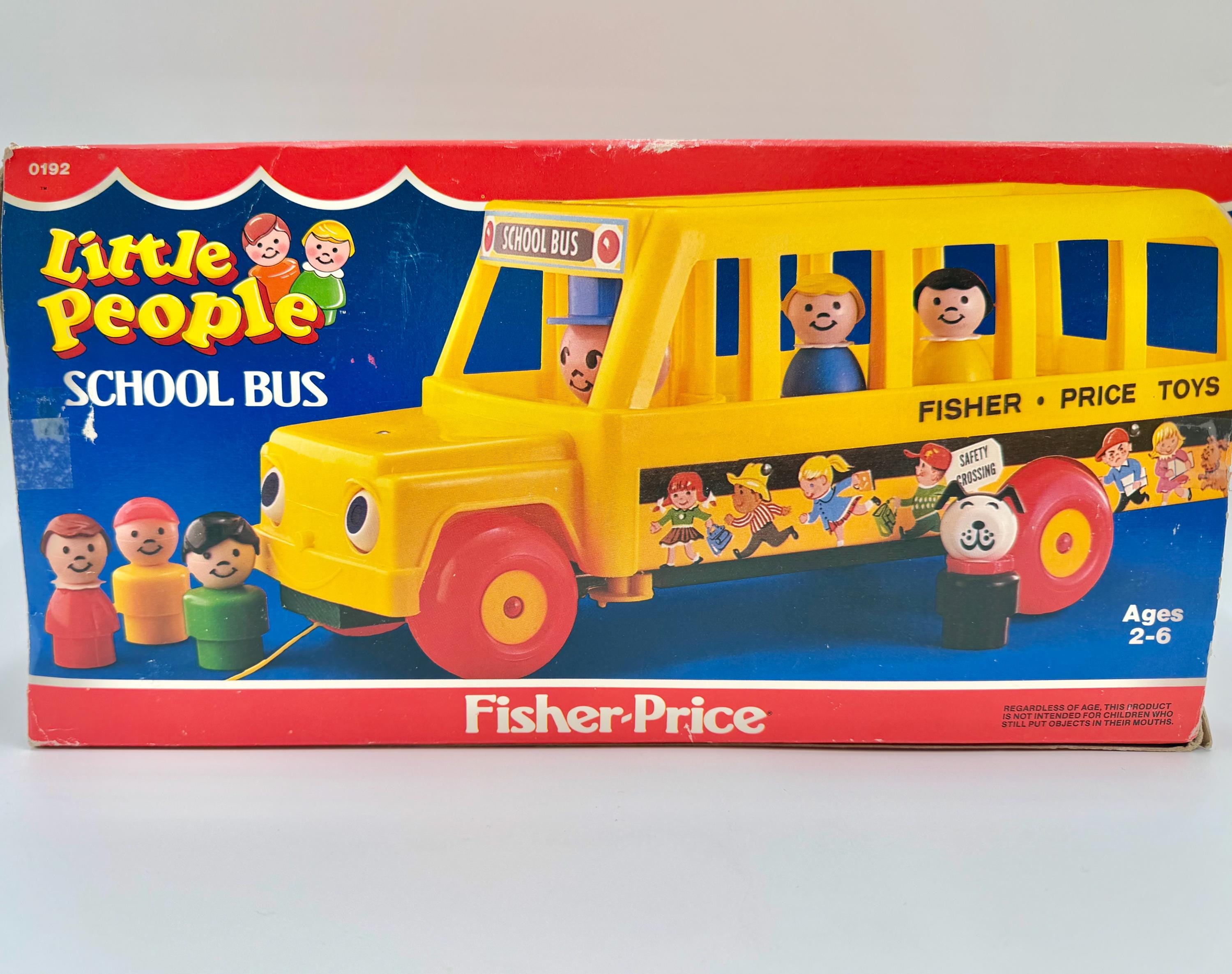 Vintage Fisher-price Little People School Bus #192 Complete With