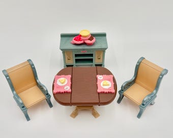 Fisher-Price 2008 Loving Family Doll House Dining Room Set #N7299 Complete