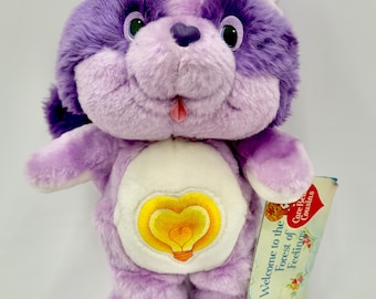 Vintage 1984 Care Bear Cousin Bright Heart Raccoon with Tag