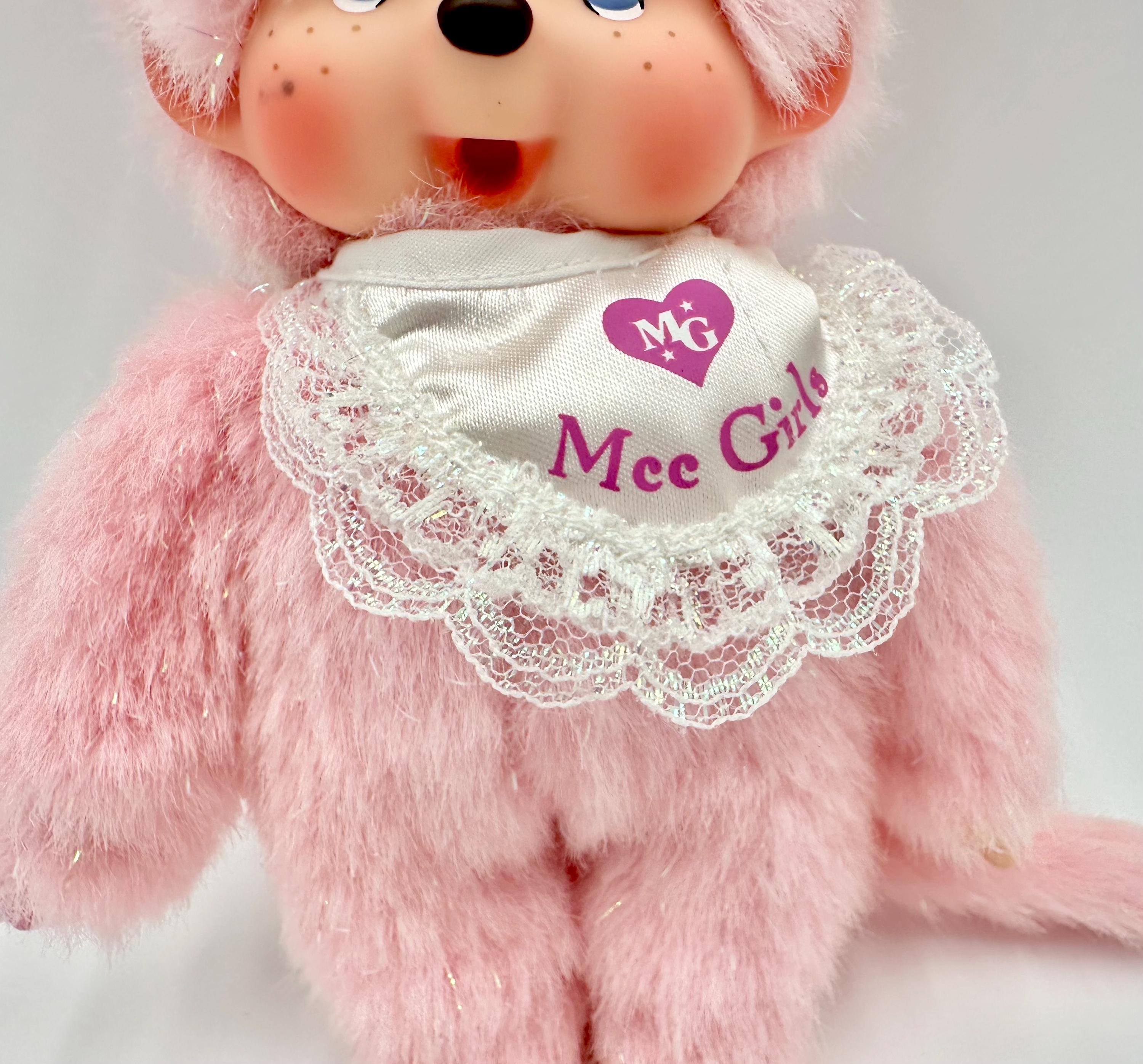 Vintage 1974 Sekiguchi 8 pulgadas Mee Girls Pink Glitter MONCHICHI