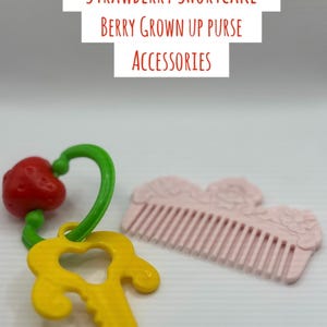 Vintage Strawberry Shortcake Pink Hair Comb and Keys for Berry Grown Up Purse