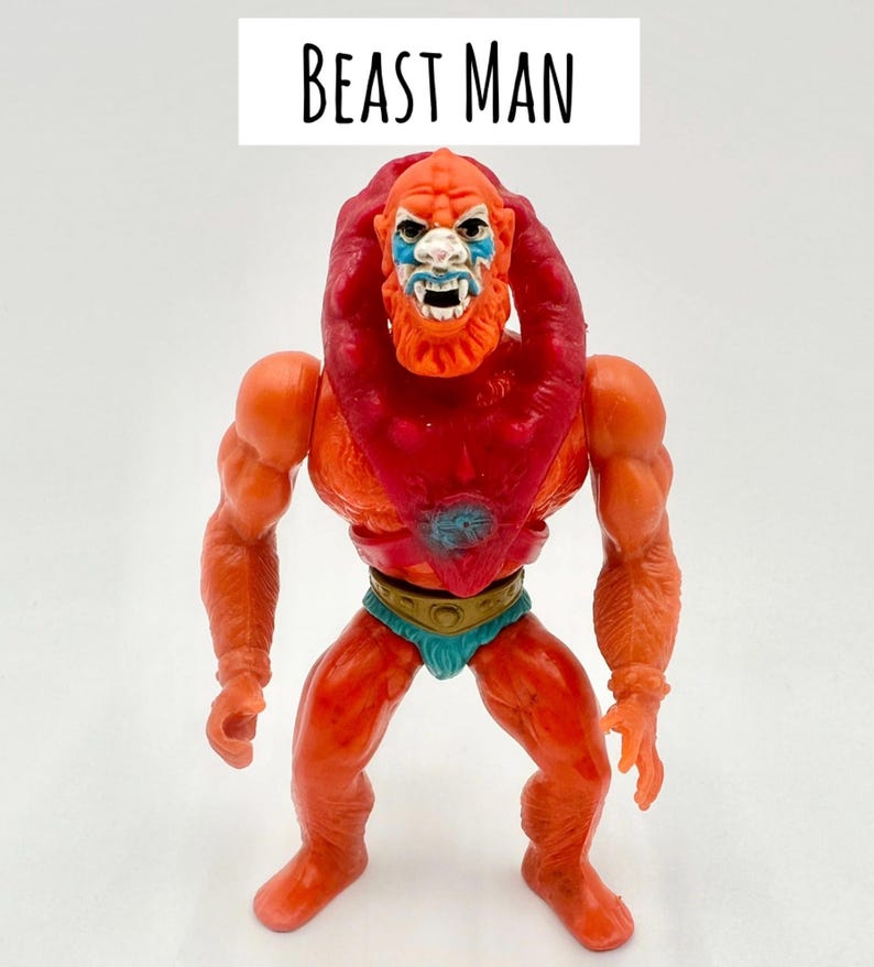 Vintage 1980s Mattel He-Man Masters of The Universe Action Figures Beast Man