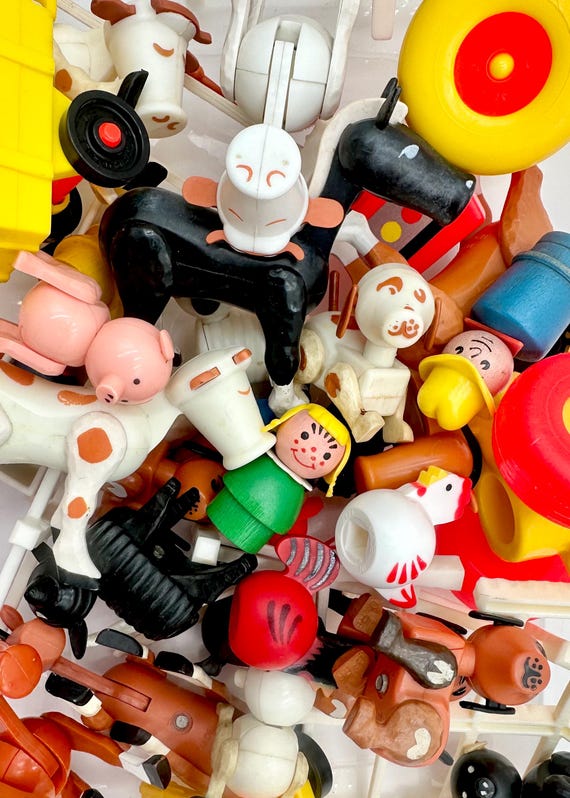 ビンテージ】フィッシャープライス リトルピープル 建物＆車＆人形