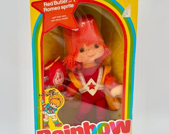 Vintage 1983 Rainbow Brite Color Kid Red Butler with Sprite Romeo New in Box No.7234