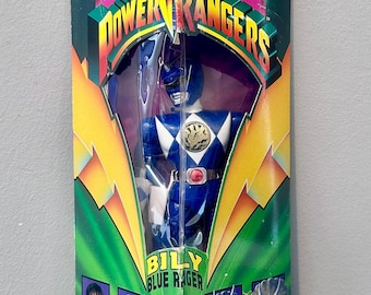 Vintage 1993 Bandai 8 inch Billy Blue Power Ranger Action Figure New in Box