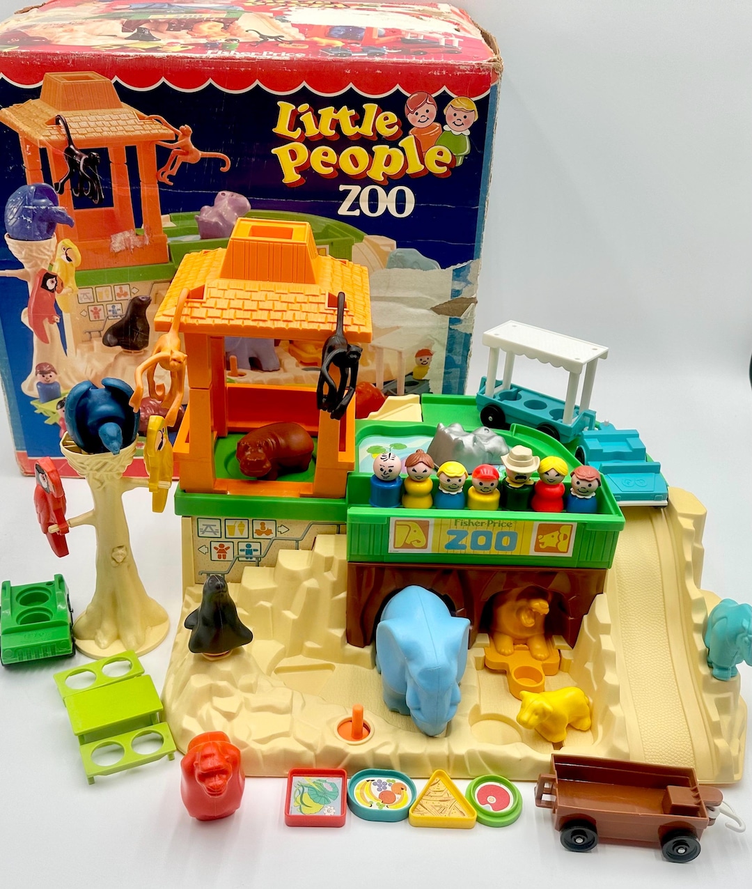 RARO* Testa di ippopotamo d'argento Vintage Fisher-Price Little