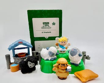 Figura vintage de pastorcitos Little People de Fisher-Price de la década de 2000, completa en caja abierta #W6146
