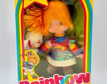 Muñeca vintage Hallmark Rainbow Brite original de 9 pulgadas con Sprite Twink n.° 7233, año 1983. Nueva en caja.