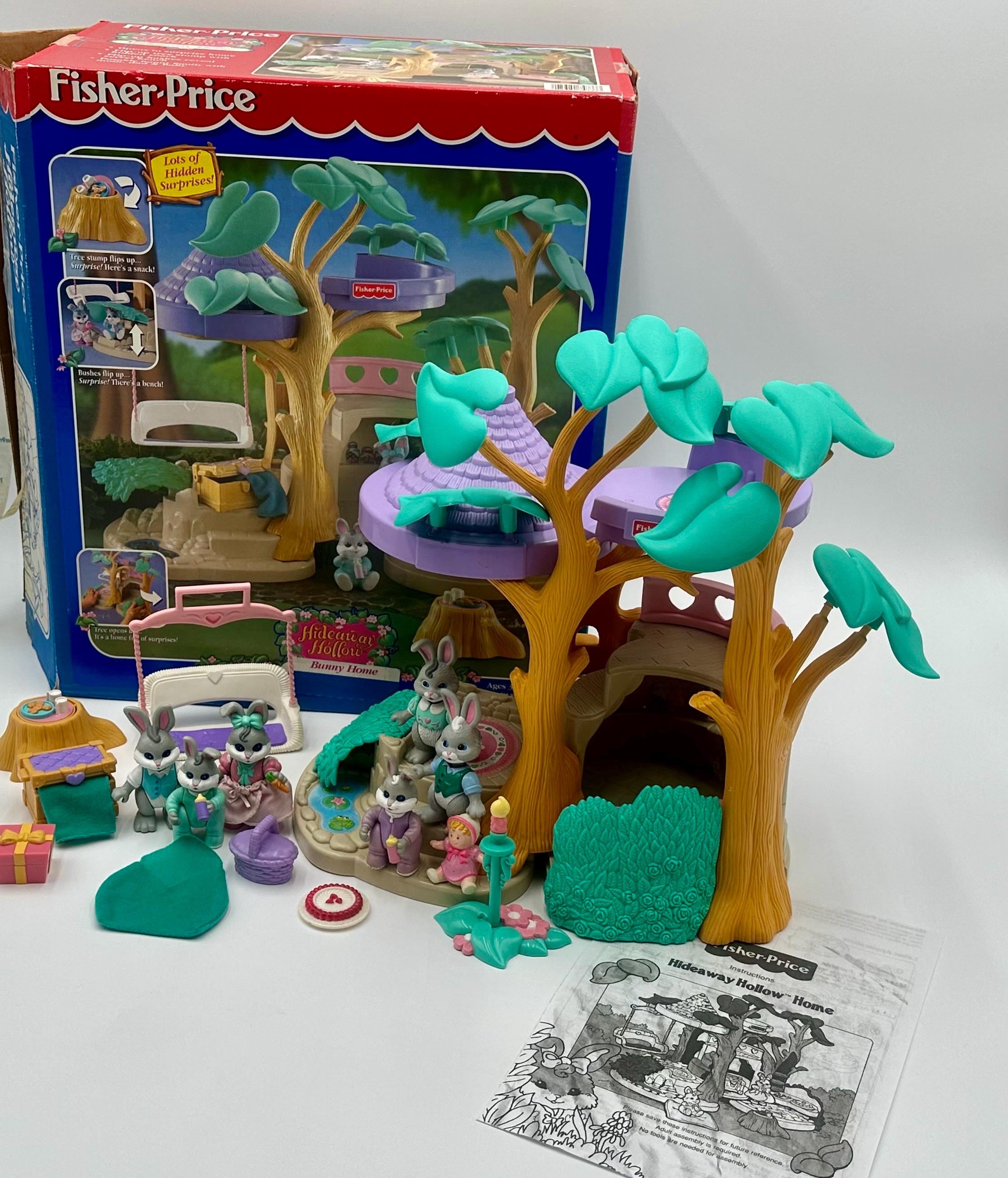Fisher Price (フィッシャープライス) Hideaway Hollow Priscilla Pretend's Playhouse Set Vintage 1997 Fisher-price Hideaway Hollow #74733 in Open Box With