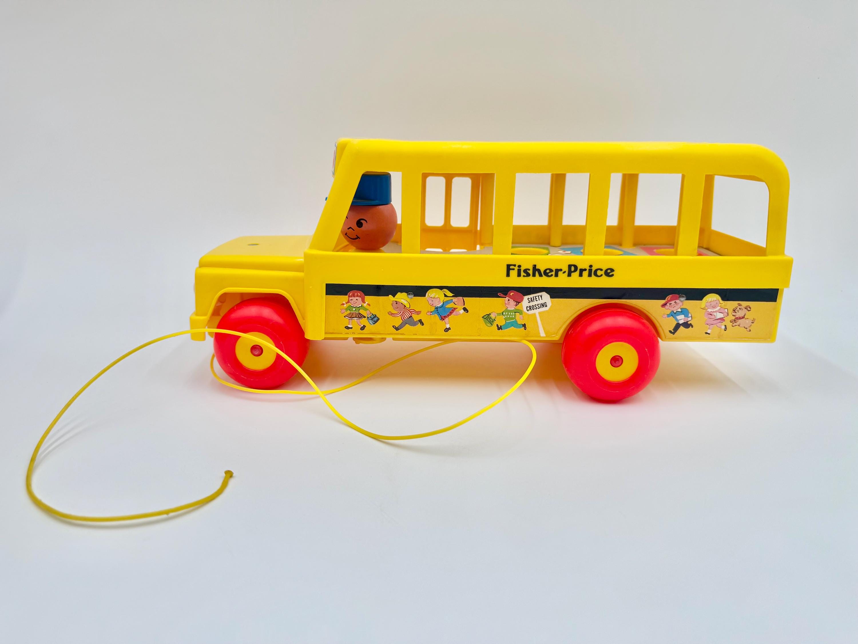 Vintage Fisher-price Little People School Bus #192 Complete With