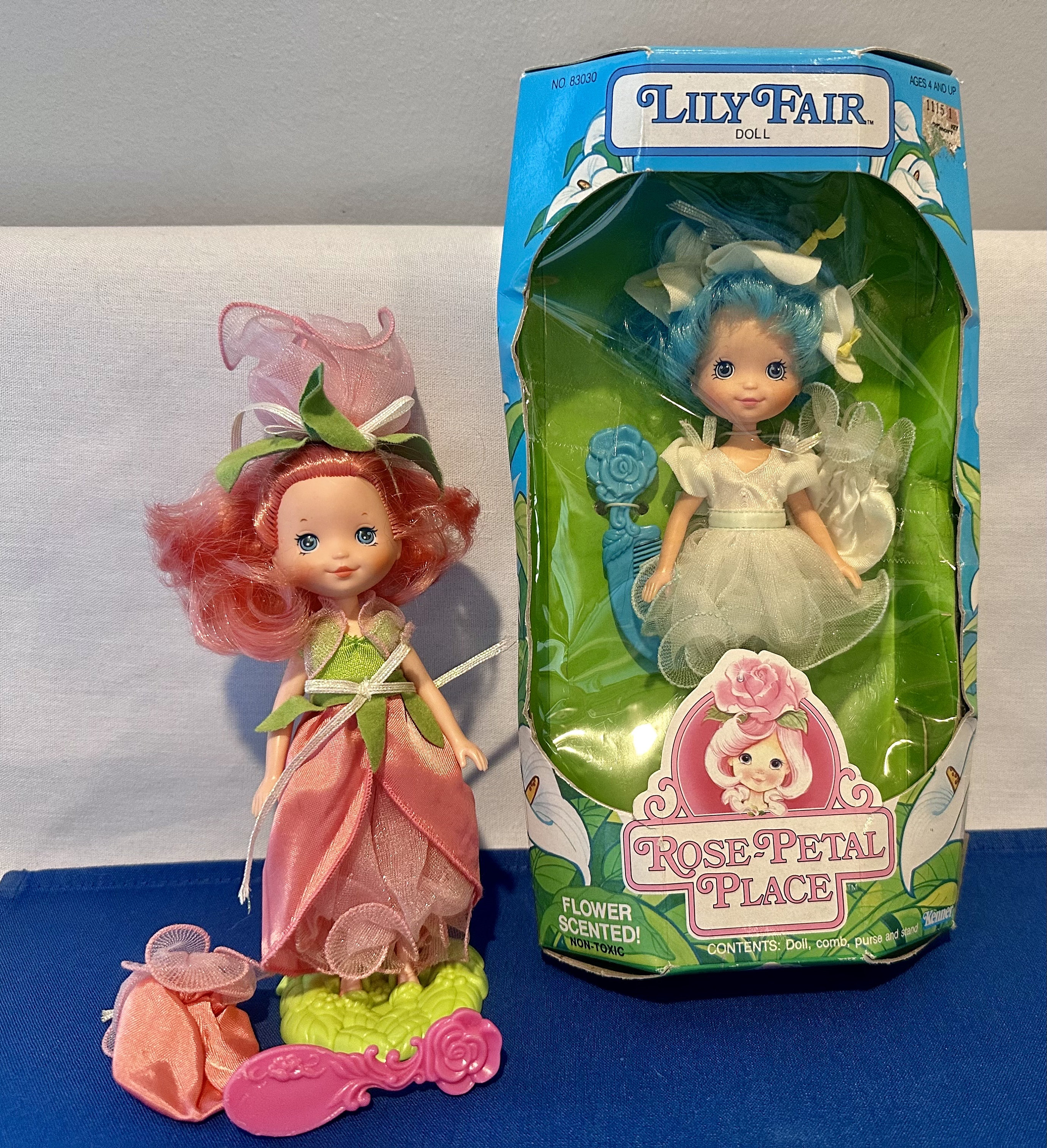 Vintage 1984 Rose-petal Place Dolls Rose Petal and Lily Fair Vintage 1984 Rose-petal Place Dolls Rose Petal and Lily Fair
