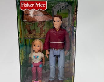 vintage Fisher-Price 2006 Loving Family, père et sœur, neufs dans la boîte J8224