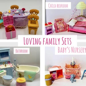 Conjuntos de quarto de bonecas vintage Fisher-Price Loving Family/Dream Dollhouse *Escolha o seu*