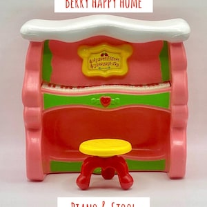 Vintage 1984 Strawberry Shortcake Piano and Stool For Berry Happy Home