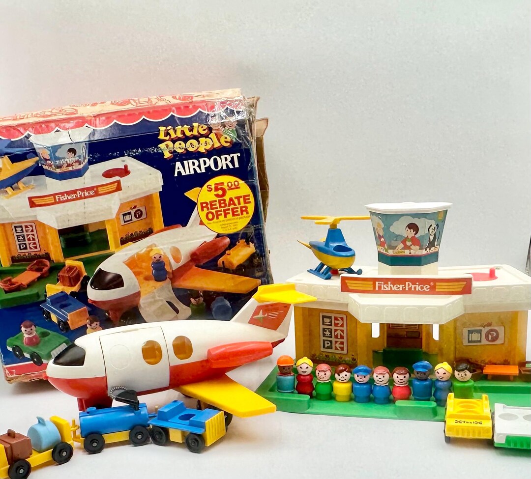 1980s Vintage Fisher-price Little People Airport #2502 Complete