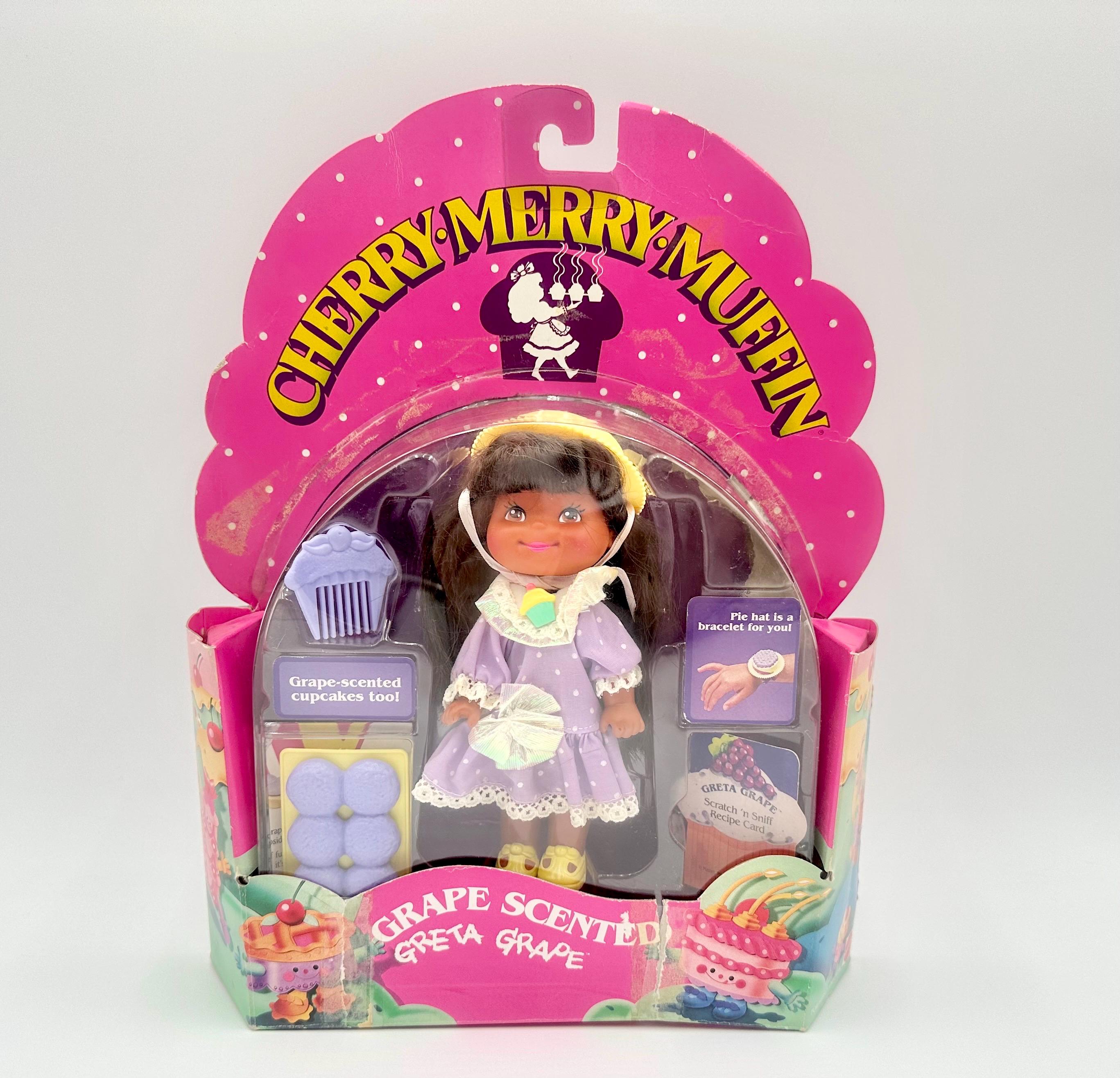 Vintage 1989 Cherry Merry Muffin Doll Greta Grape With Original